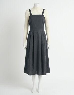 NEW SADIE & SAGE olive groves front pleat midi dress in black
